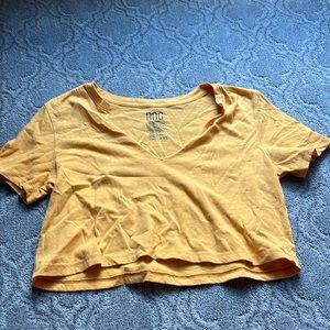 BDG, cropped, yellow, vneck